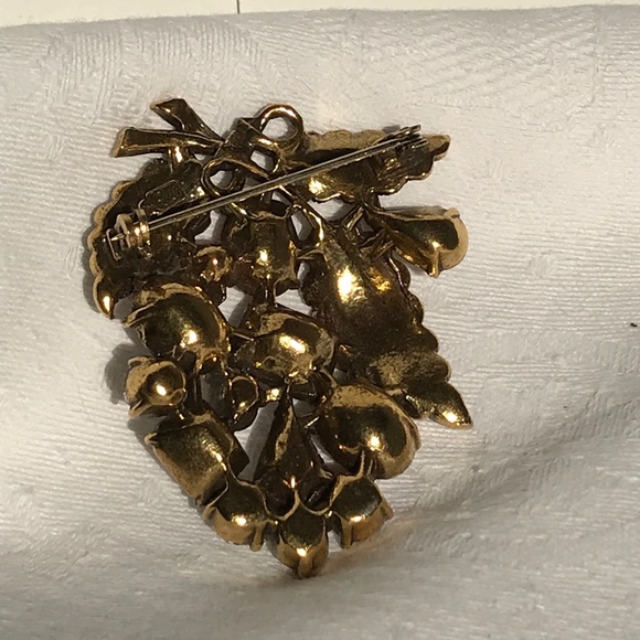 Vintage Leaf Brooch Green/Brown - Picture 3 of 9